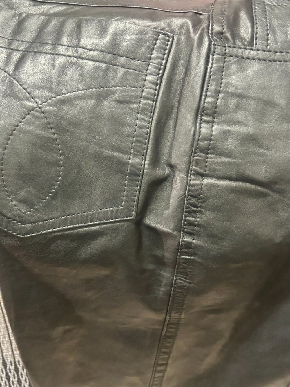 Anthony Genuine Leather Black Pants Size 26 Unhemmed